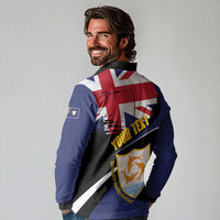 Personalised Anguilla Long Sleeve Polo Shirt Strength and Endurance Grunge