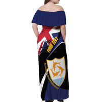 Personalised Anguilla Off Shoulder Maxi Dress Strength and Endurance Grunge