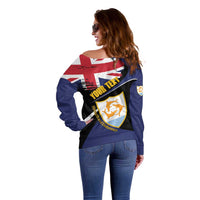 Personalised Anguilla Off Shoulder Sweater Strength and Endurance Grunge