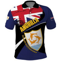 Personalised Anguilla Polo Shirt Strength and Endurance Grunge