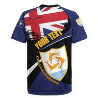 Personalised Anguilla Rugby Jersey Strength and Endurance Grunge