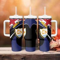 Personalised Anguilla Tumbler With Handle Strength and Endurance Grunge