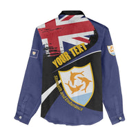 Personalised Anguilla Women Casual Shirt Strength and Endurance Grunge