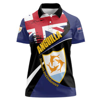 Personalised Anguilla Women Polo Shirt Strength and Endurance Grunge