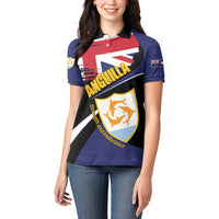 Personalised Anguilla Women Polo Shirt Strength and Endurance Grunge