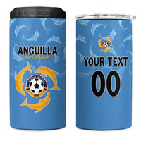 Custom Anguilla Football 4 in 1 Can Cooler Tumbler Come On Soccer Dolphins