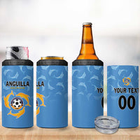Custom Anguilla Football 4 in 1 Can Cooler Tumbler Come On Soccer Dolphins
