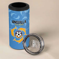 Custom Anguilla Football 4 in 1 Can Cooler Tumbler Come On Soccer Dolphins