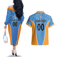 Custom Anguilla Football Couples Matching Off The Shoulder Long Sleeve Dress and Hawaiian Shirt Come On Soccer Dolphins