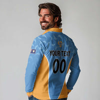 Custom Anguilla Football Long Sleeve Polo Shirt Come On Soccer Dolphins