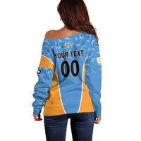 Custom Anguilla Football Off Shoulder Sweater Come On Soccer Dolphins