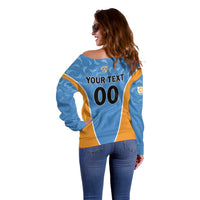 Custom Anguilla Football Off Shoulder Sweater Come On Soccer Dolphins