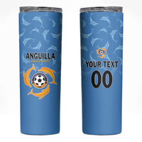Custom Anguilla Football Skinny Tumbler Come On Soccer Dolphins
