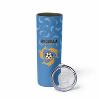 Custom Anguilla Football Skinny Tumbler Come On Soccer Dolphins
