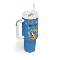 Custom Anguilla Football Tumbler With Handle Come On Soccer Dolphins