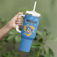 Custom Anguilla Football Tumbler With Handle Come On Soccer Dolphins