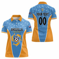 Custom Anguilla Football Women Polo Shirt Come On Soccer Dolphins
