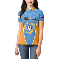 Custom Anguilla Football Women Polo Shirt Come On Soccer Dolphins