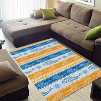 Anguilla Dolphins Pattern Area Rug Orange And Blue