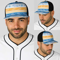 Anguilla Dolphins Pattern Baseball Net Cap Orange And Blue - Wonder Print Shop