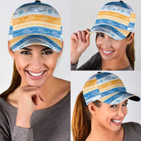 Anguilla Dolphins Pattern Classic Cap Orange And Blue - Wonder Print Shop