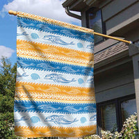 Anguilla Dolphins Pattern Garden Flag Orange And Blue