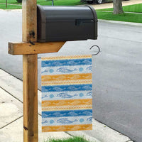 Anguilla Dolphins Pattern Garden Flag Orange And Blue