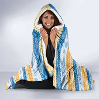 Anguilla Dolphins Pattern Hooded Blanket Orange And Blue