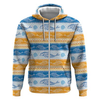 Anguilla Dolphins Pattern Hoodie Orange And Blue