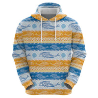 Anguilla Dolphins Pattern Hoodie Orange And Blue