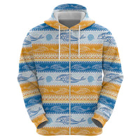 Anguilla Dolphins Pattern Hoodie Orange And Blue
