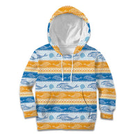 Anguilla Dolphins Pattern Kid Hoodie Orange And Blue