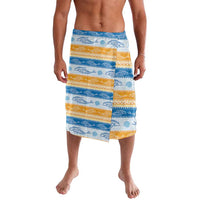 Anguilla Dolphins Pattern Lavalava Orange And Blue