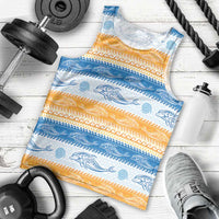Anguilla Dolphins Pattern Men Tank Top Orange And Blue