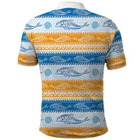Anguilla Dolphins Pattern Polo Shirt Orange And Blue