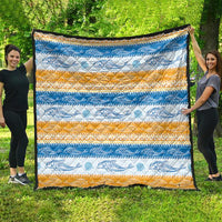 Anguilla Dolphins Pattern Quilt Orange And Blue