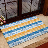 Anguilla Dolphins Pattern Rubber Doormat Orange And Blue