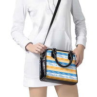 Anguilla Dolphins Pattern Shoulder Handbag Orange And Blue