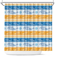 Anguilla Dolphins Pattern Shower Curtain Orange And Blue