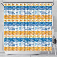 Anguilla Dolphins Pattern Shower Curtain Orange And Blue