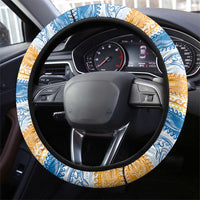 Anguilla Dolphins Pattern Steering Wheel Cover Orange And Blue