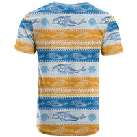Anguilla Dolphins Pattern T Shirt Orange And Blue