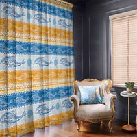 Anguilla Dolphins Pattern Window Curtain Orange And Blue