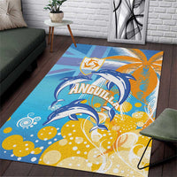 Anguilla 3 Dolphins Area Rug Summer Stylized