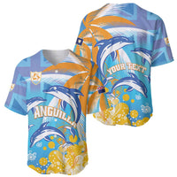 Personalised Anguilla 3 Dolphins Baseball Jersey Summer Stylized