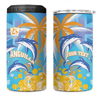 Personalised Anguilla 3 Dolphins 4 in 1 Can Cooler Tumbler Summer Stylized