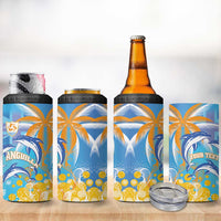 Personalised Anguilla 3 Dolphins 4 in 1 Can Cooler Tumbler Summer Stylized