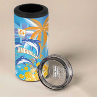 Personalised Anguilla 3 Dolphins 4 in 1 Can Cooler Tumbler Summer Stylized