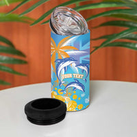 Personalised Anguilla 3 Dolphins 4 in 1 Can Cooler Tumbler Summer Stylized