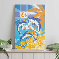 Anguilla 3 Dolphins Canvas Wall Art Summer Stylized